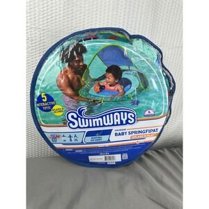 SwimWays Premium Baby Spring Float Splash 'N Play with Sun Canopy -sharks